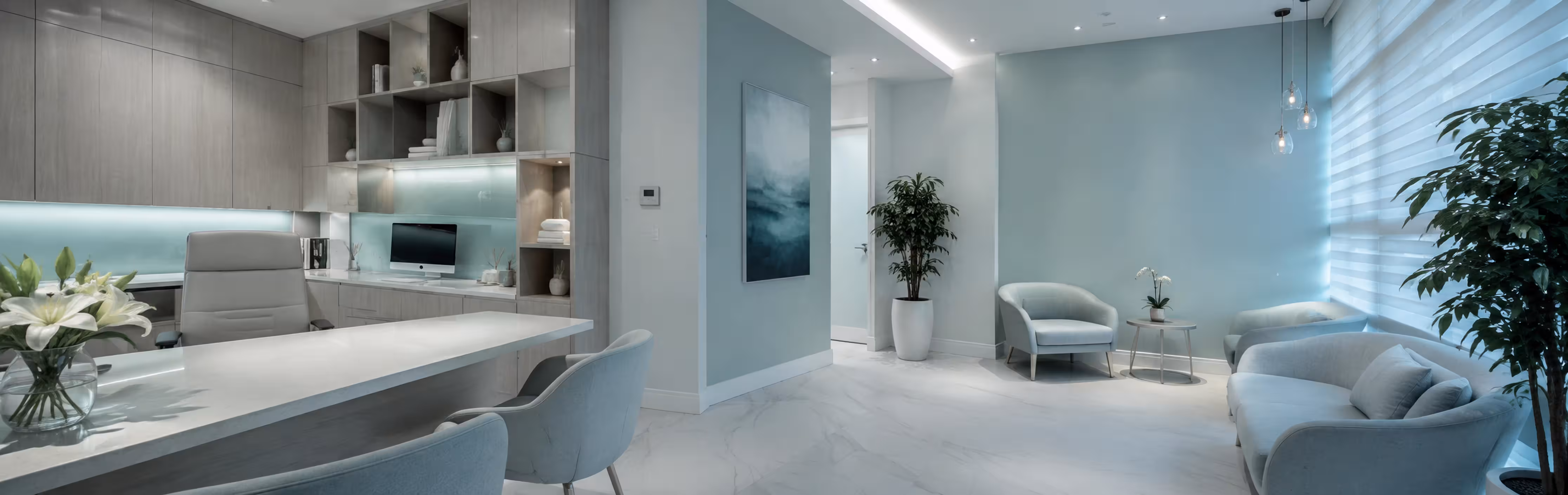 Interior of Dr Adrian Mercer’s private clinic in London